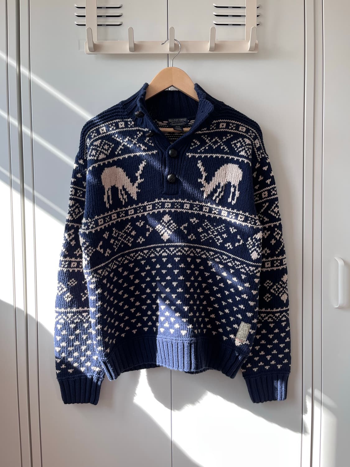 Polo jeans company 사슴 노르딕 헤비 코튼 니트 상품이미지2