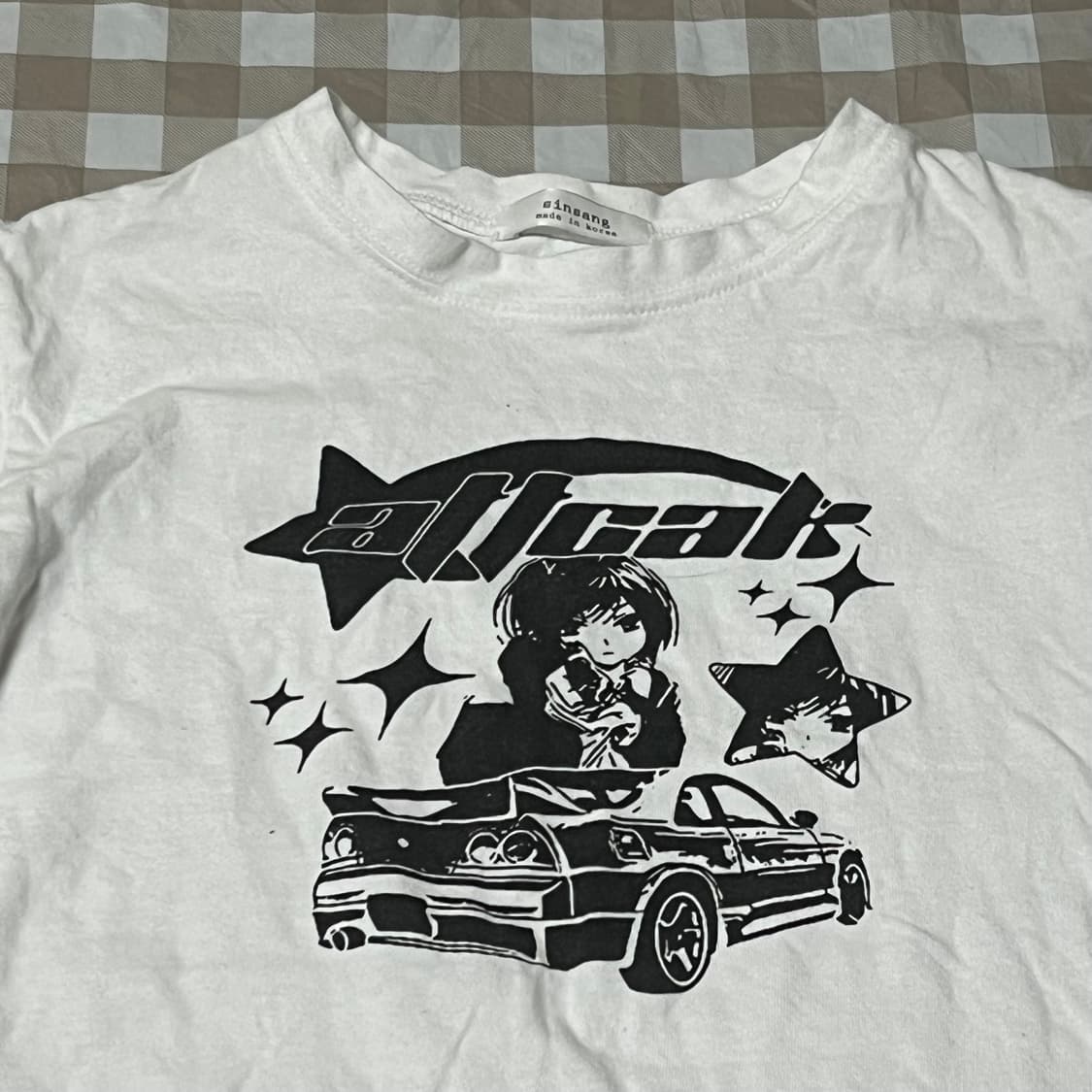 올카즈 보세 크롭 반팔티 화이트 여성 반팔티 셔츠 상품이미지2