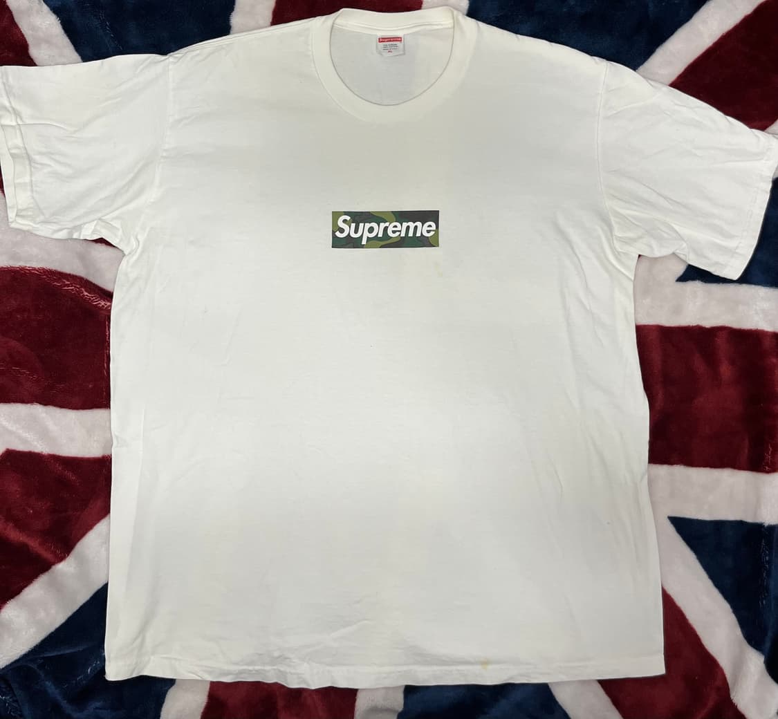 슈프림 23FW 박스로고 카모 반팔티 XL 정품 상품이미지1