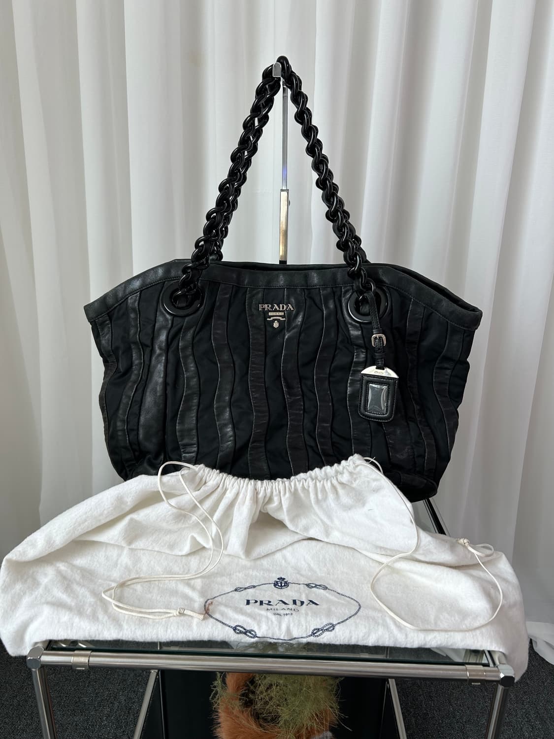 프라다 테수토 스트라이프 토트백 상품이미지2