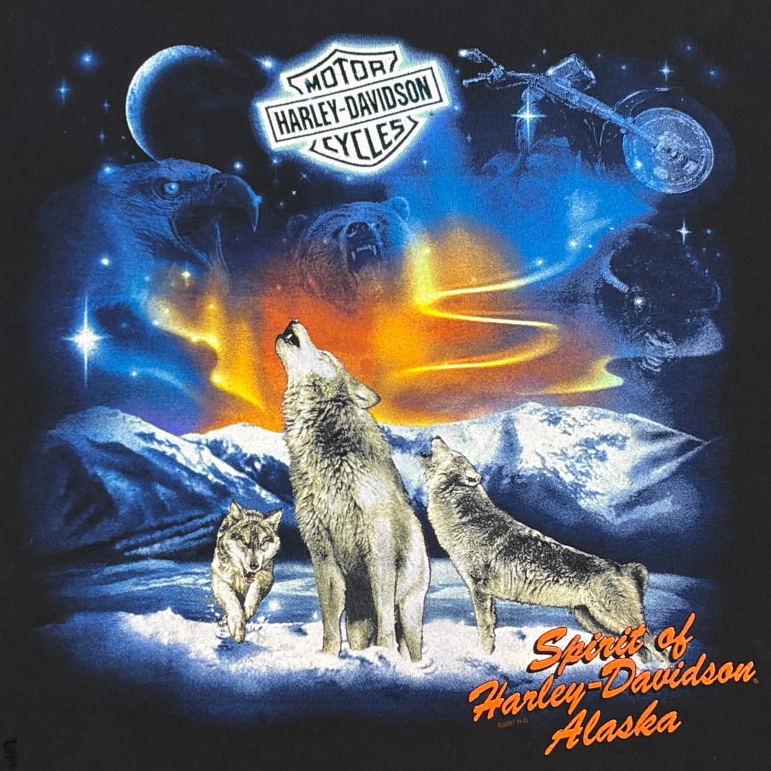 미국 빈티지 할리데이비슨 울프 반팔티 상품이미지3