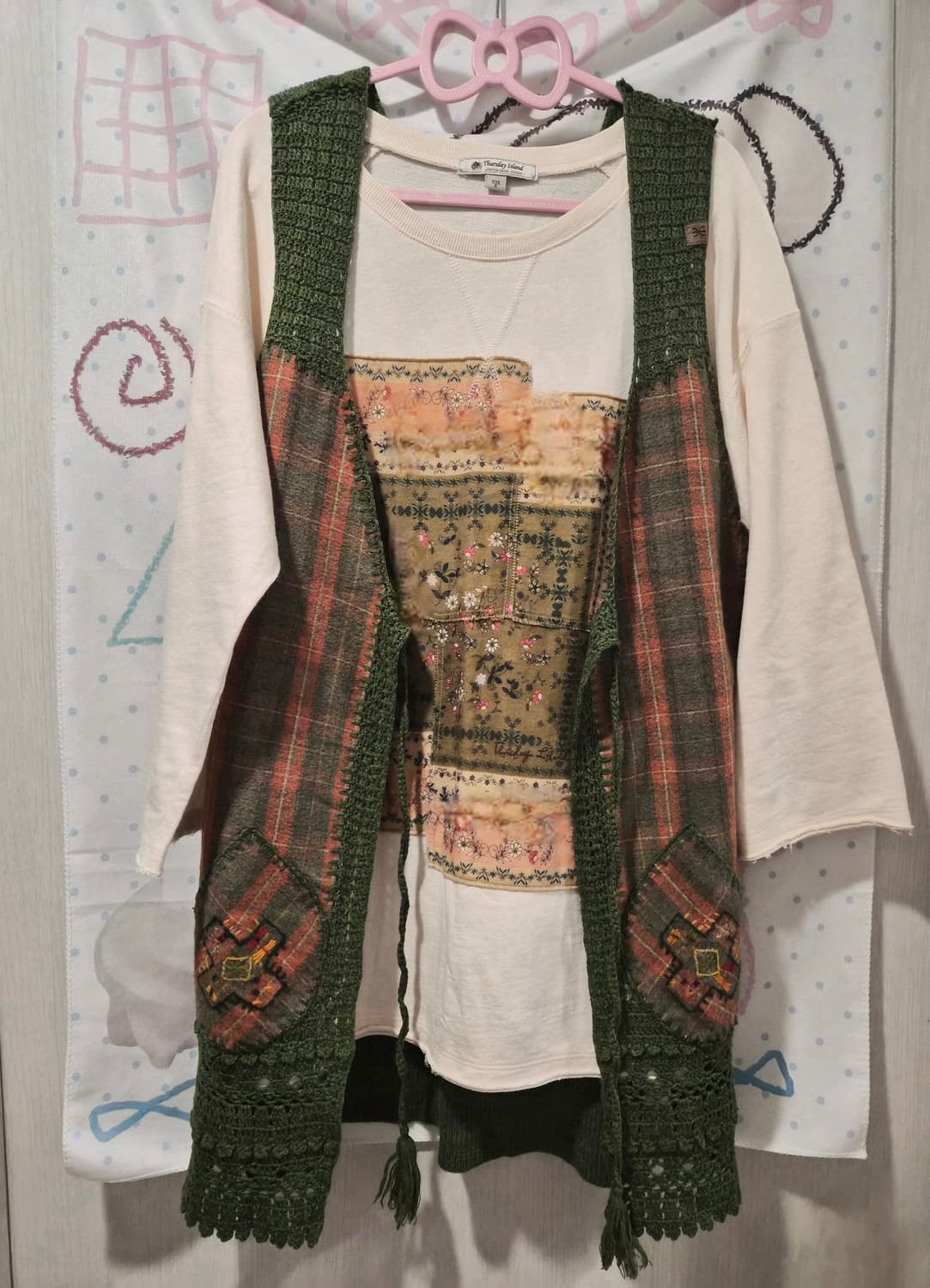 써스데이아일랜드 히피 모리걸 티셔츠 조끼 세트  상품이미지1