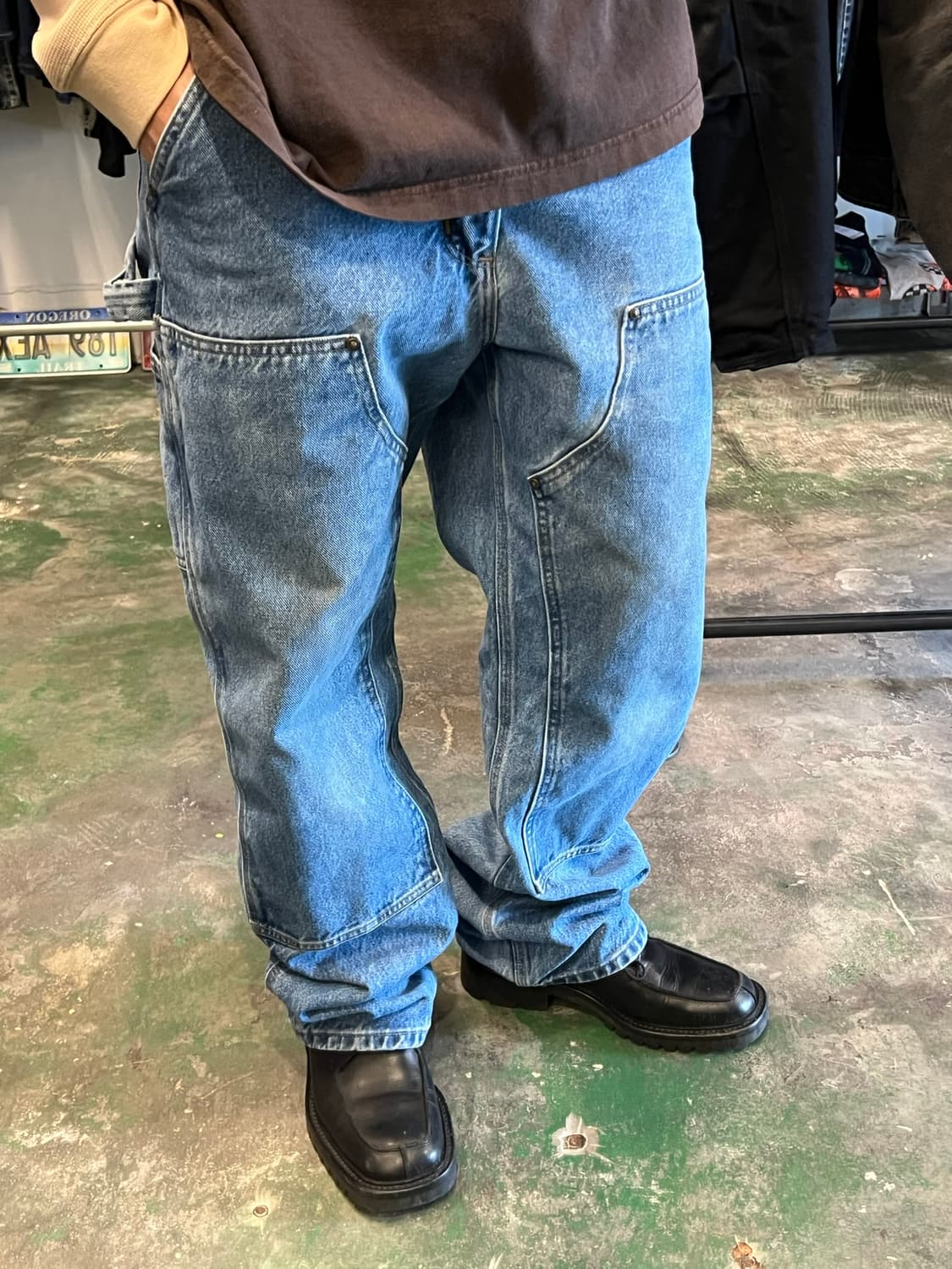 [34x32] 칼하트 B73 DST 더블니 데님 워크팬츠 덩가리핏 상품이미지3