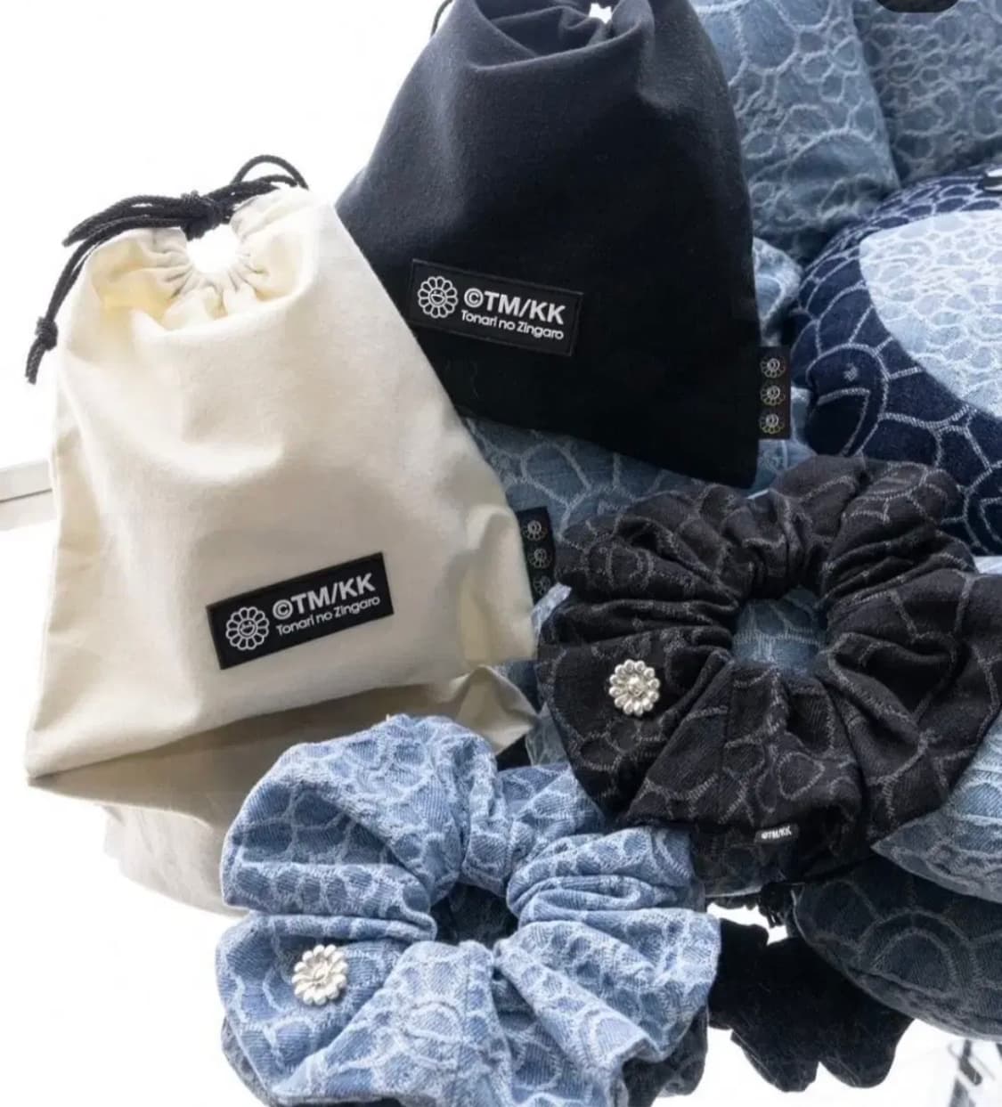 (새상품)카이카이키키 무라카미 데님 스크런치 블랙 일본 정품 미사용 상품이미지5