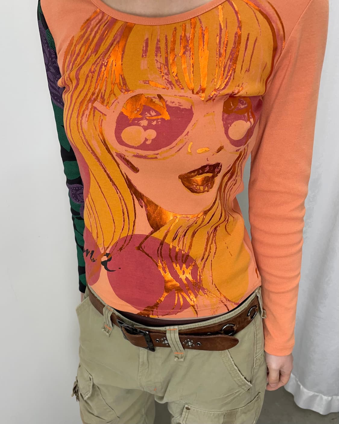 Custo Barcelona 오렌지 그래픽 티셔츠 상품이미지1