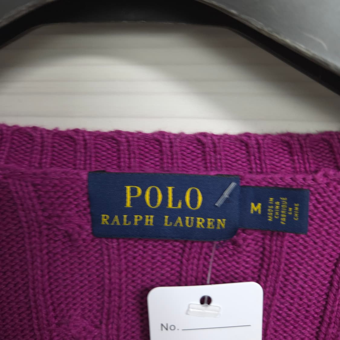 여 M 폴로랄프로렌 꽈배기 긴팔 브이넥 니트  상품이미지2