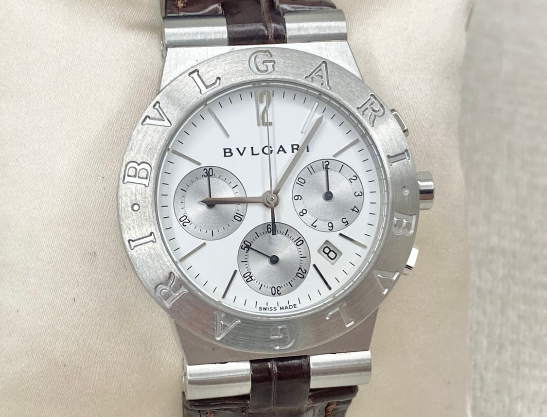 불가리 디아고노 CH35S 35mm 화이트 크로노 쿼츠 미듐 중형 상품이미지1