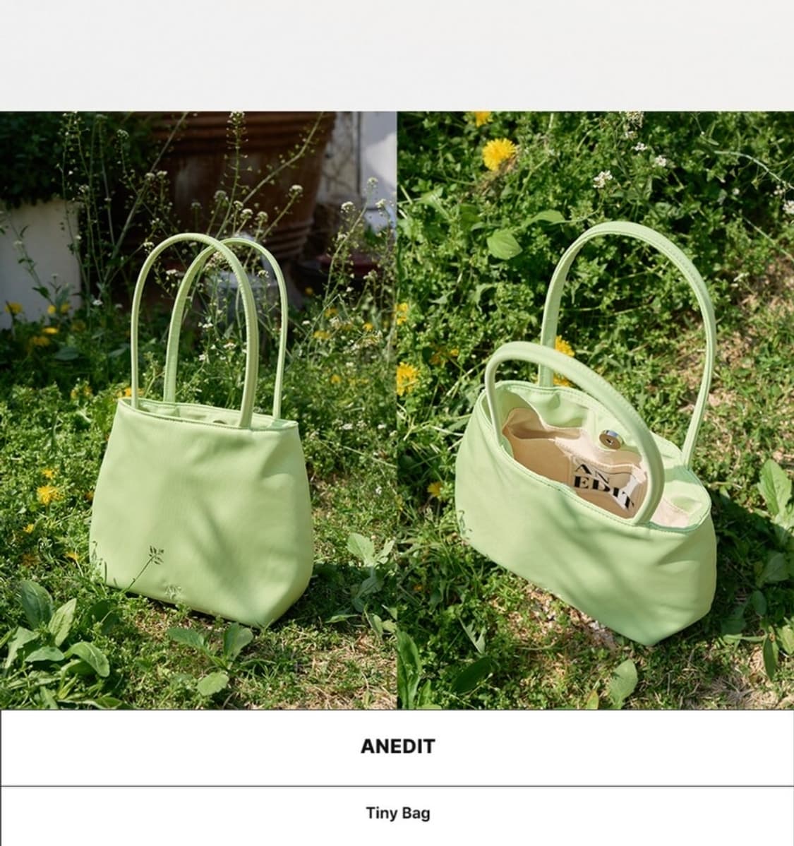 언에디트 숄더백 연두 상품이미지3