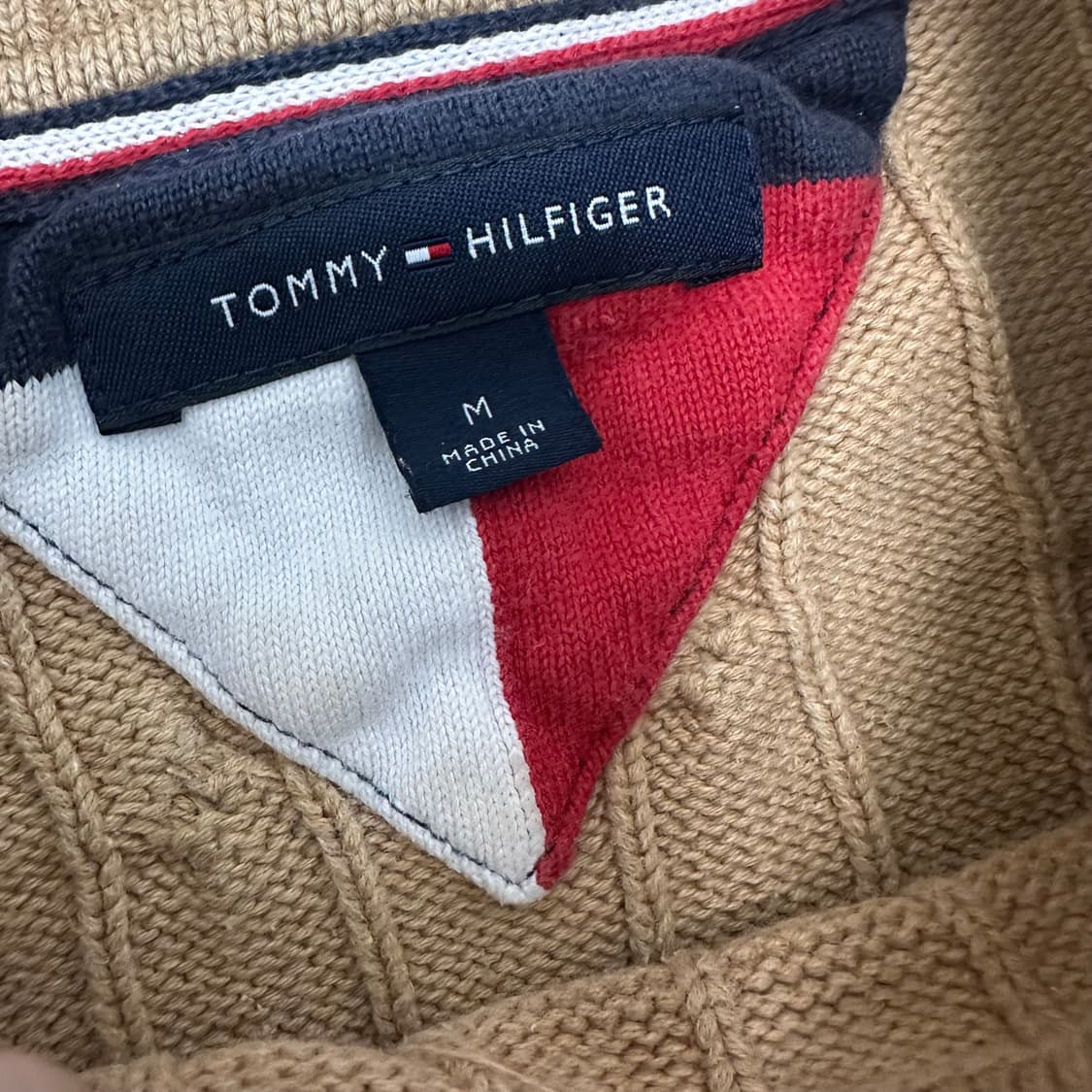 타미힐피거 케이블 꽈배기 여성 니트 베이지 M 상품이미지4