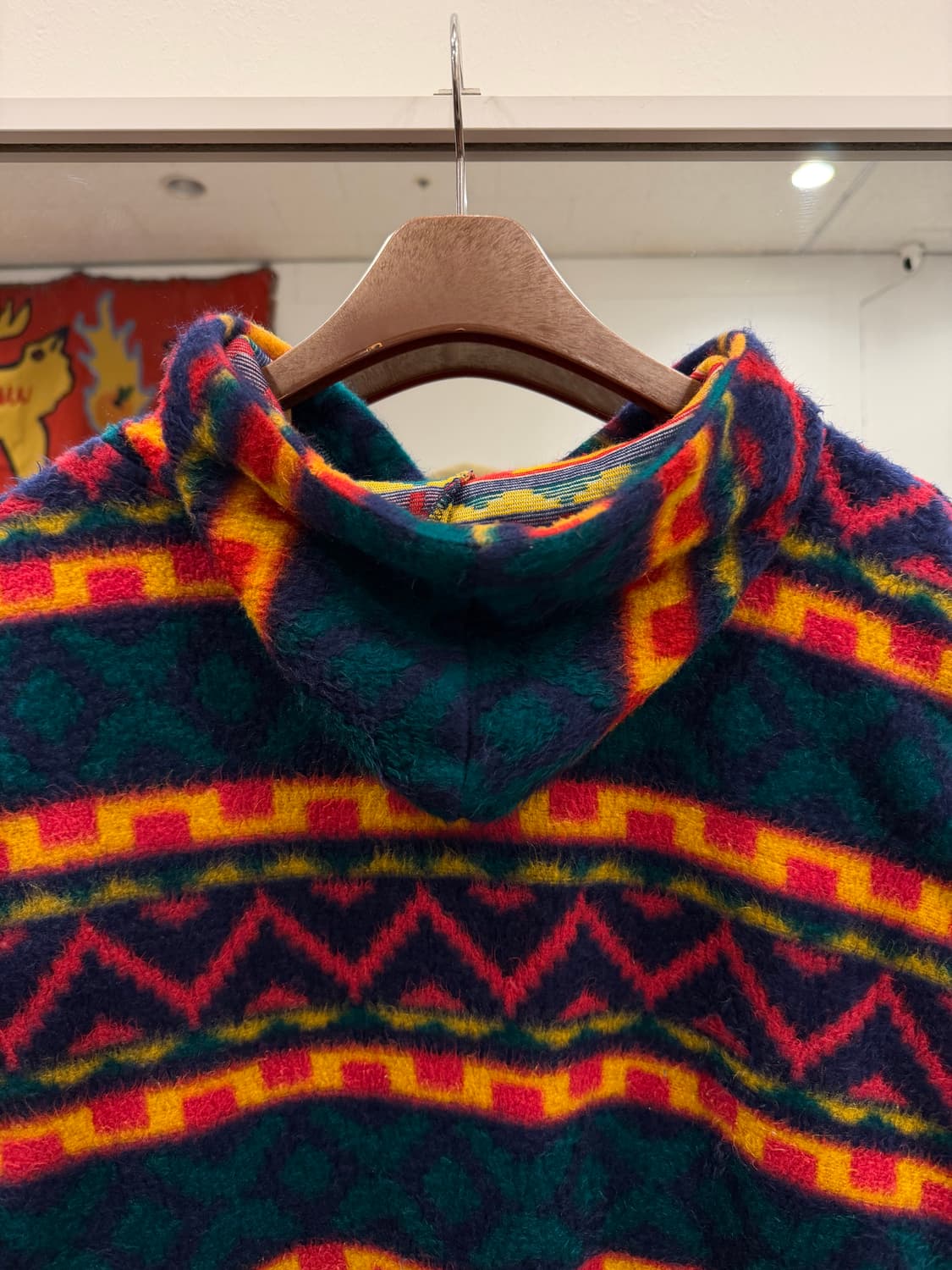 00s Vtg 빈티지 에스닉 하프넥 쿼터 집업 플리스 후드 상품이미지6