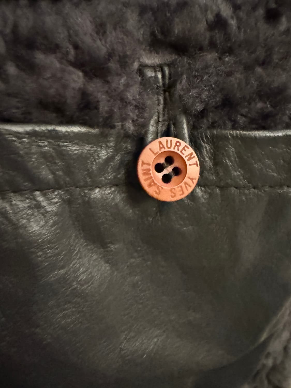 YSL 입생로랑 고동색 브라운 무스탕 반코트 105 상품이미지8