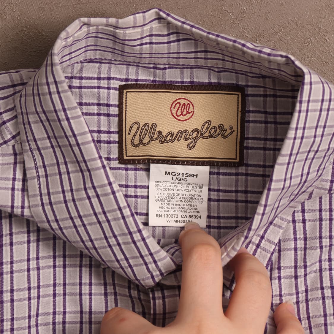 랭글러 헤비코튼 체크셔츠 A1658 상품이미지3