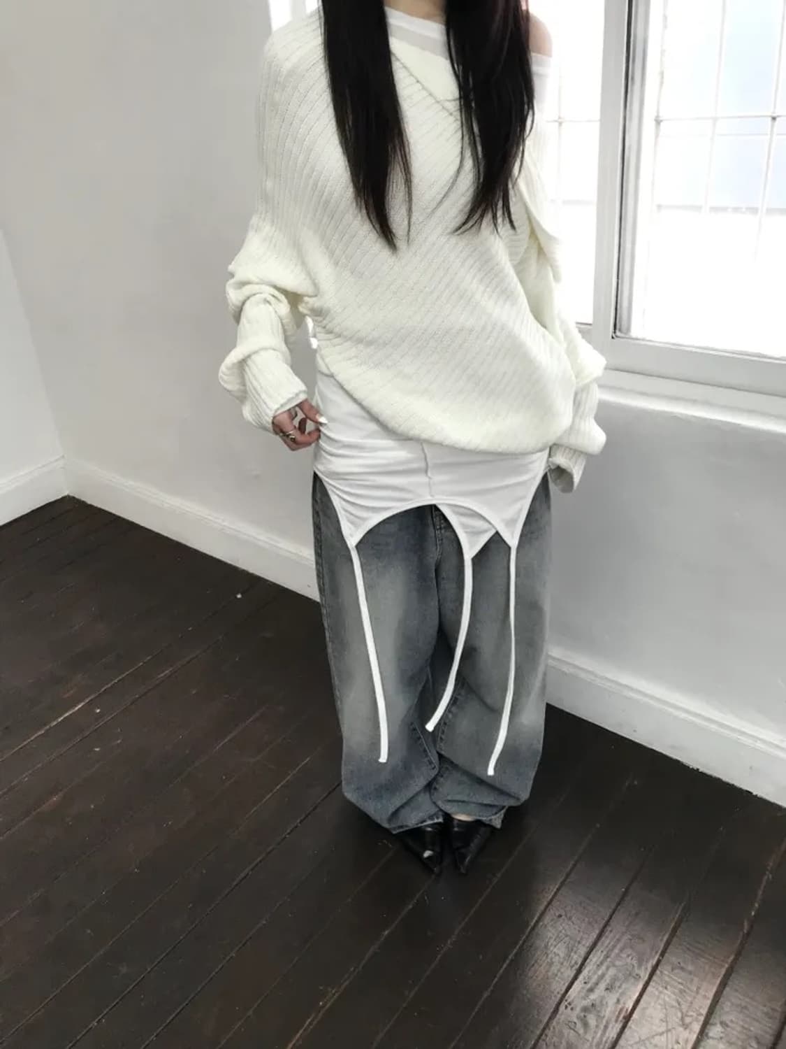 3reeiy 드레이프 후디니트 상품이미지5