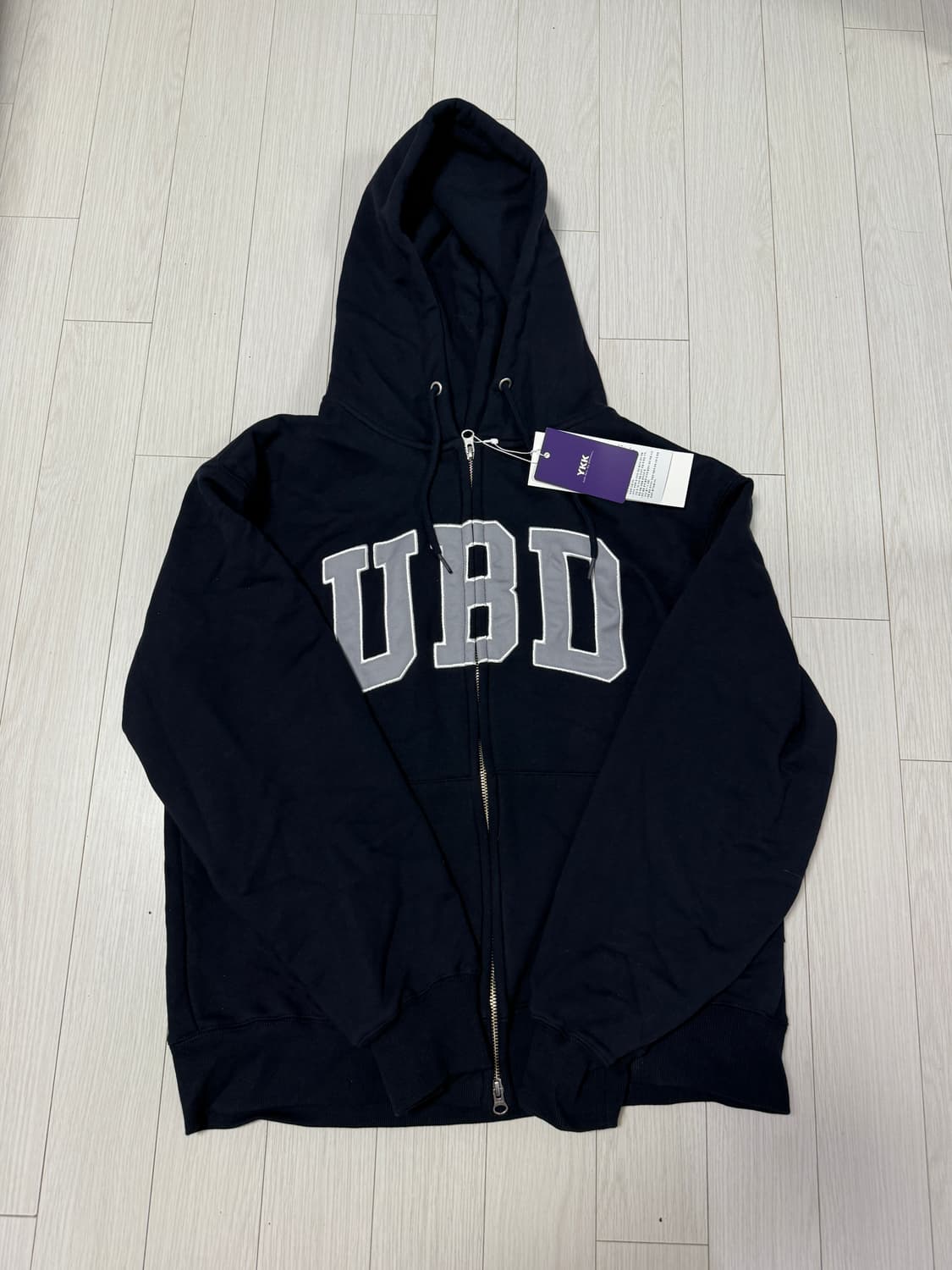 플리마켓🔥 어반디타입 아플리케 후드 집업 네이비 상품이미지1