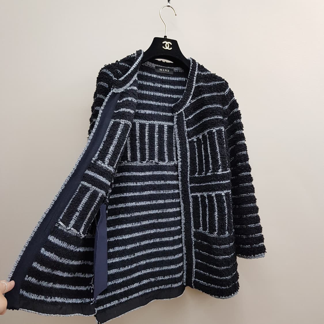 한섬 마인 텍스처드 트위드 니트 자켓 F사이즈 상품이미지5