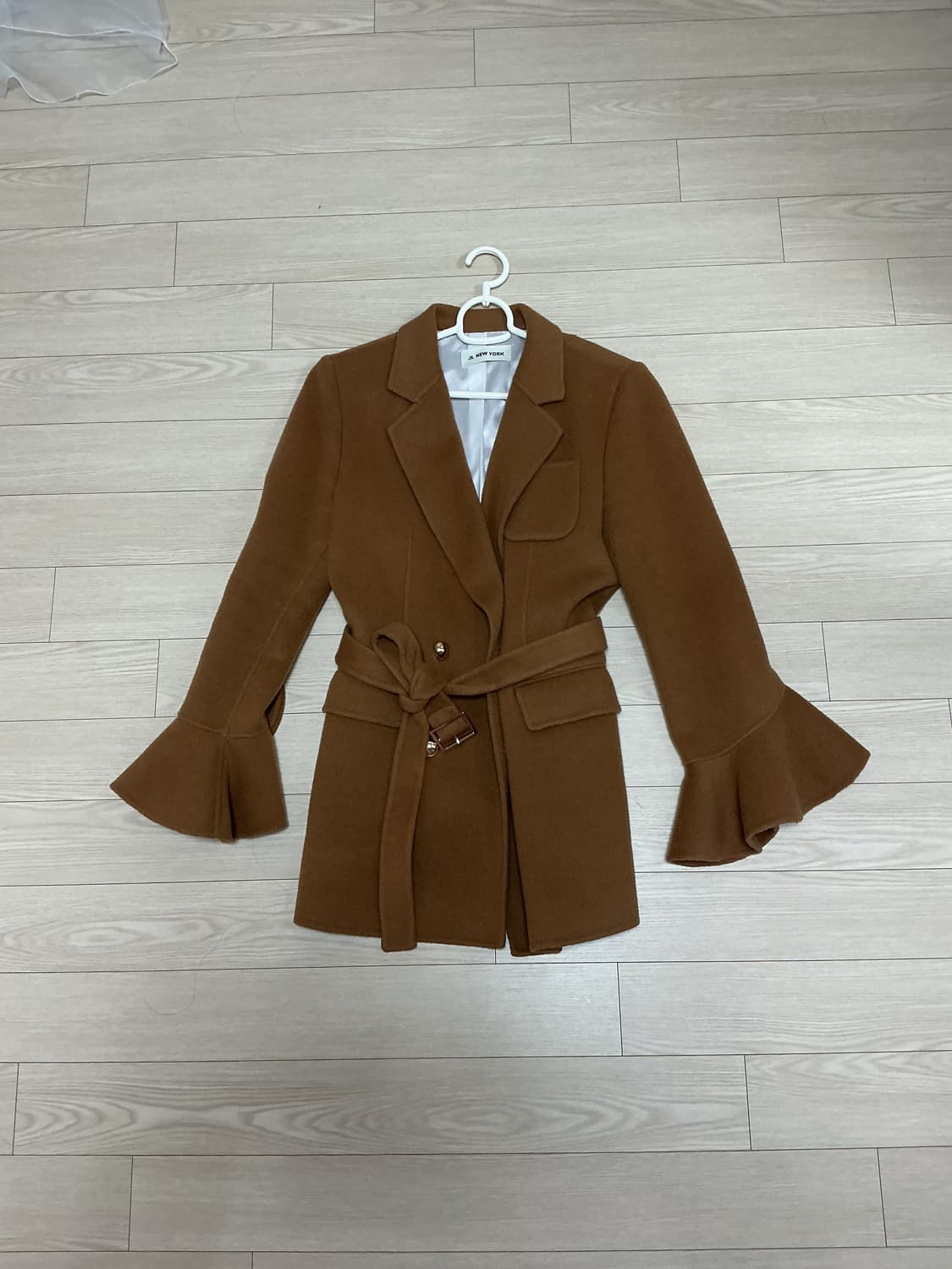 Js뉴욕 브라운 벨트 울 코트 상품이미지1