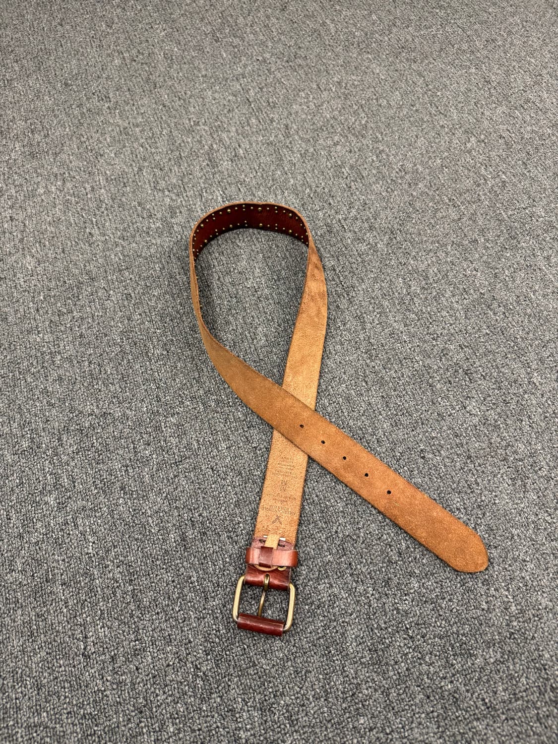 American Eagle 빈티지 스터드 패턴 웨스턴 브라운 가죽벨트 상품이미지4