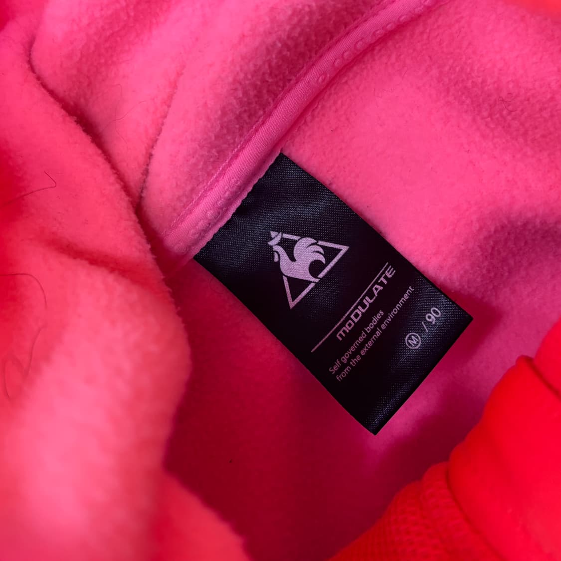 M/90 르꼬끄 핑크색 후드 기모집업0304E 상품이미지3