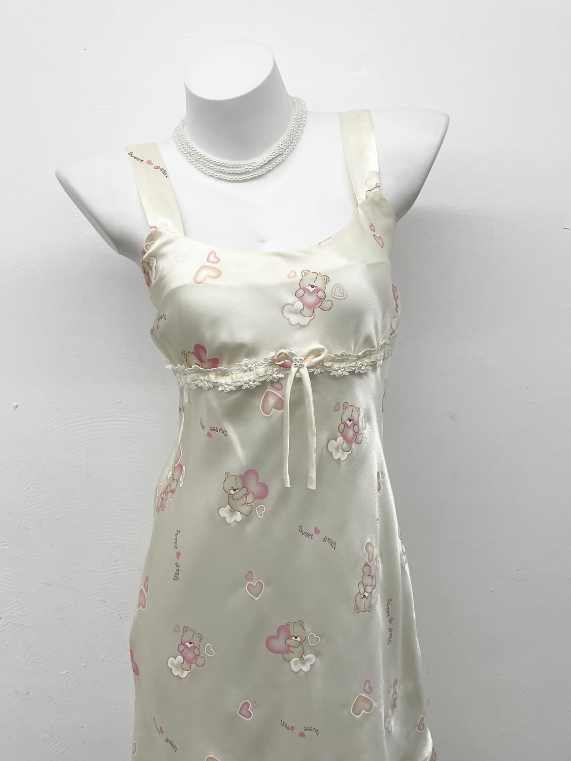 키치 베어 새틴 프릴 슬립 상품이미지2