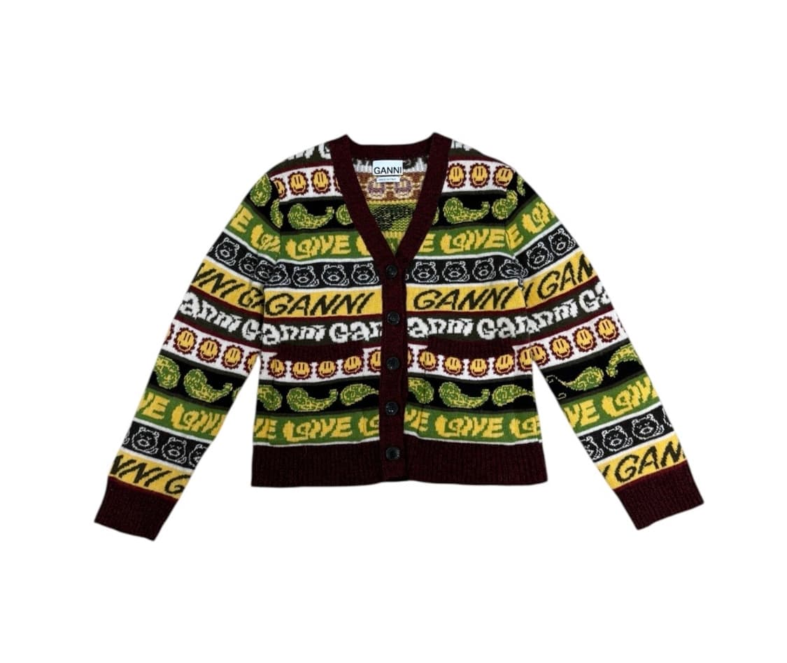 가니 리사이클 울 스마일리 가디건 상품이미지1