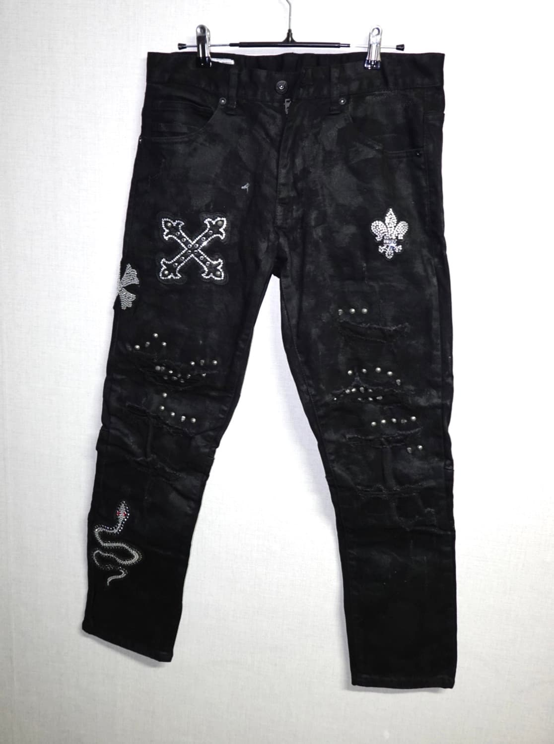 스네이크 & 크로스 스터드 블랙 진 상품이미지2