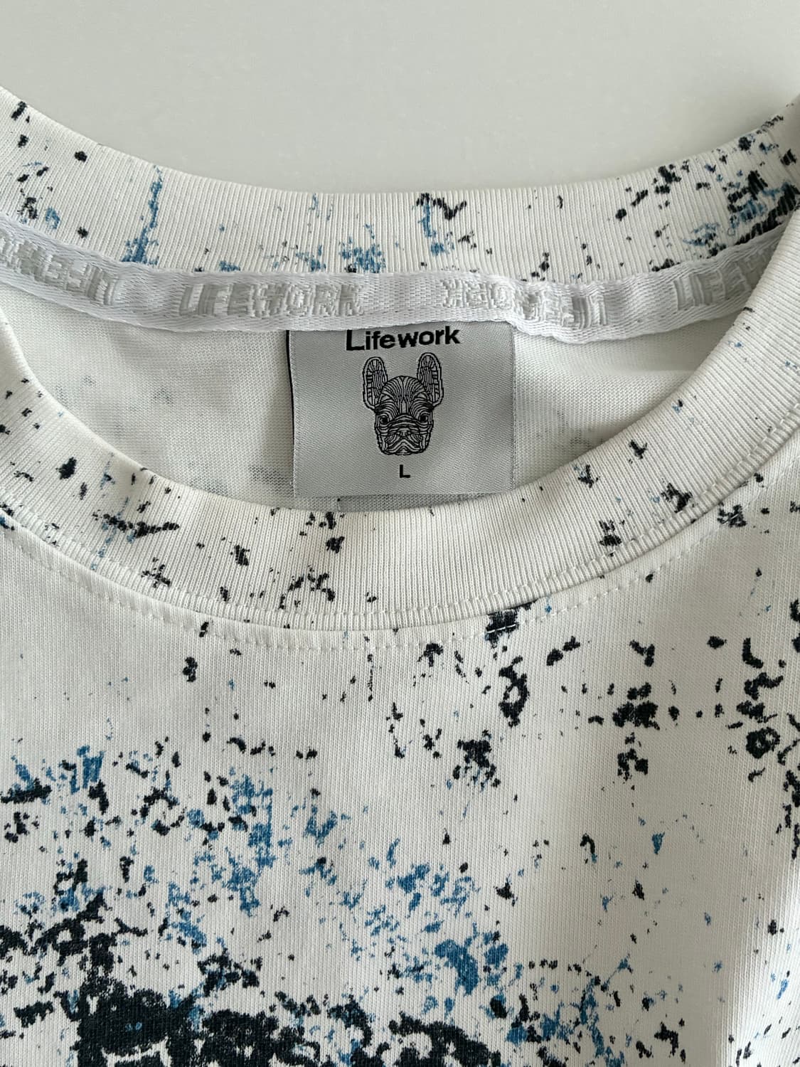 L) 라이프워크 스플래터 반팔 티셔츠 화이트 상품이미지5