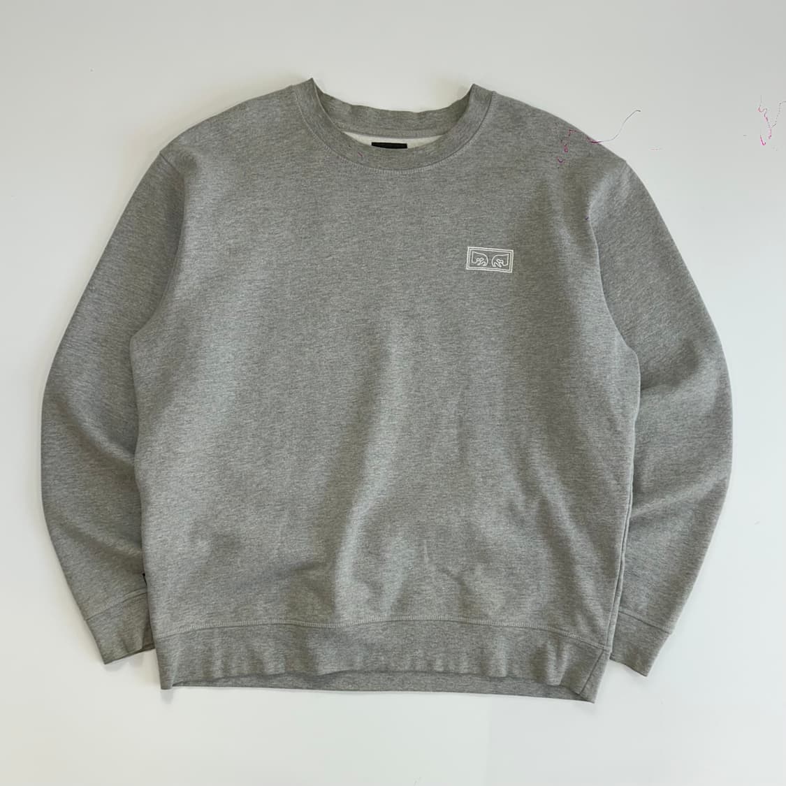 Obey 오베이 백 자수 로고 그레이 맨투맨 상품이미지3