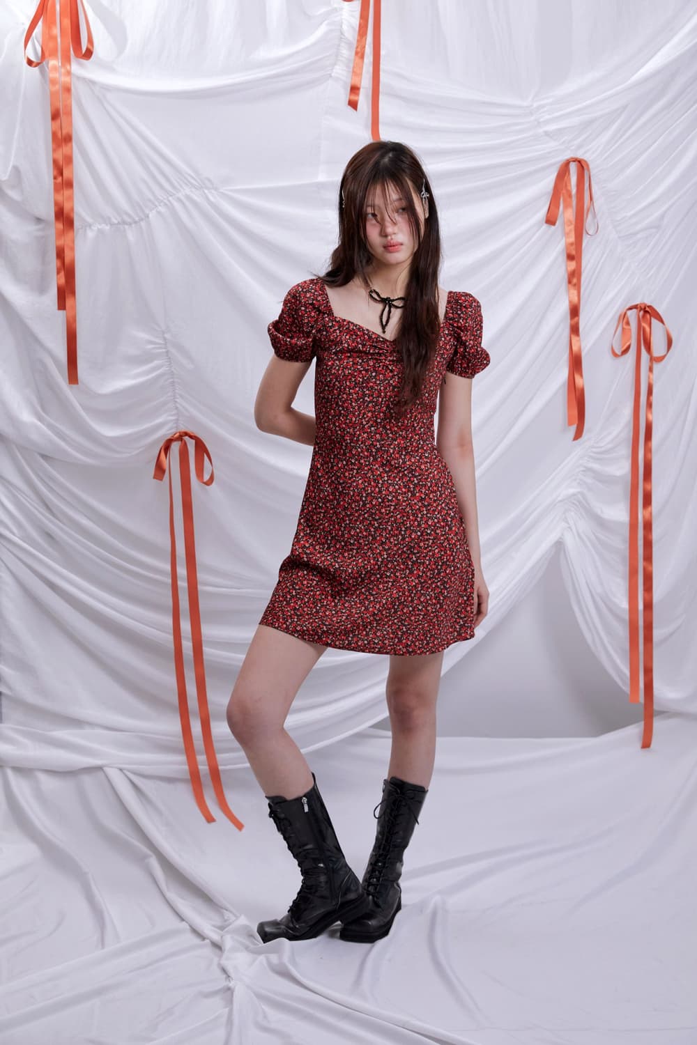 루루서울 Red Pansy Dress (Red) 상품이미지6