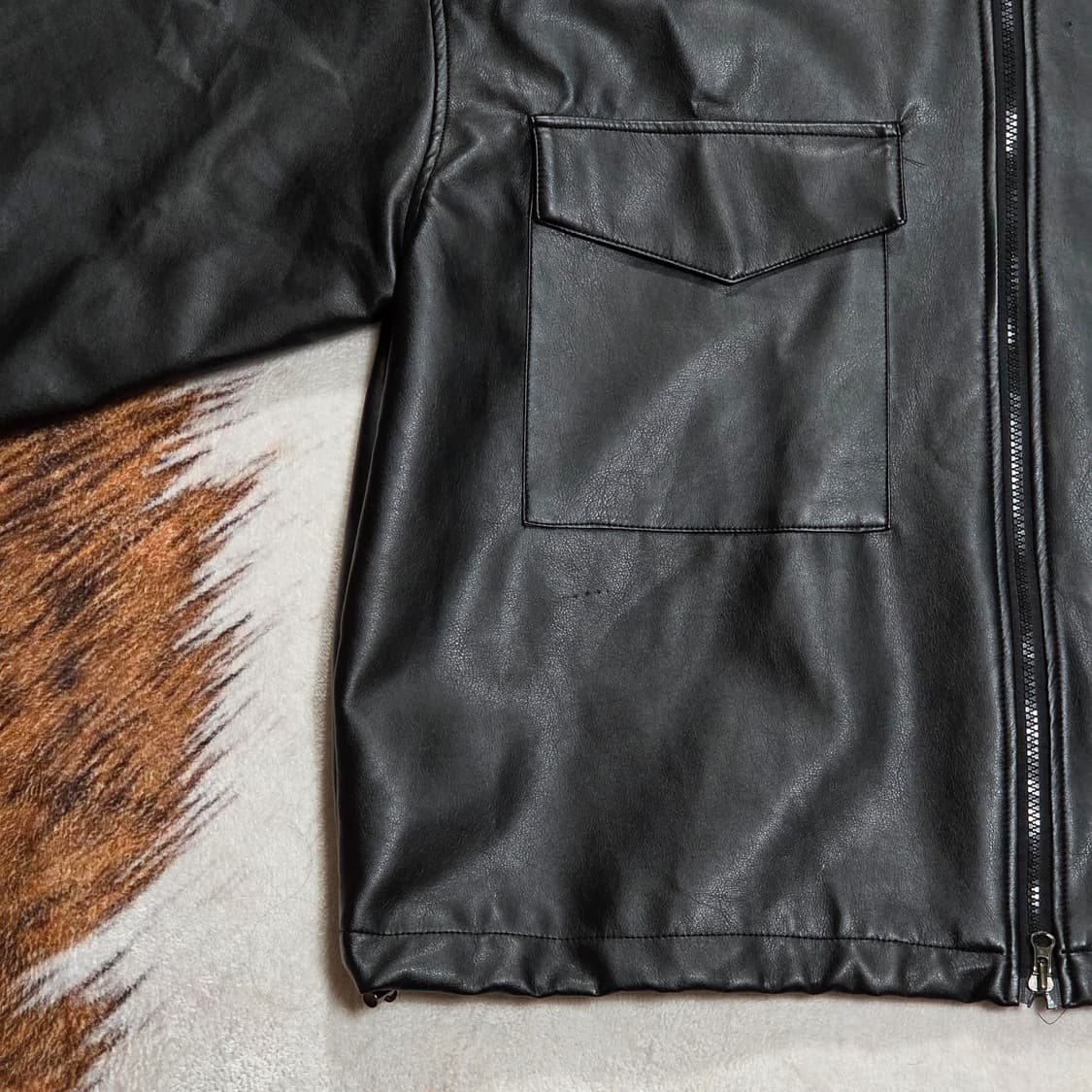 빈티지 투웨이 투포켓 오버핏 에코레더 자켓 상품이미지3