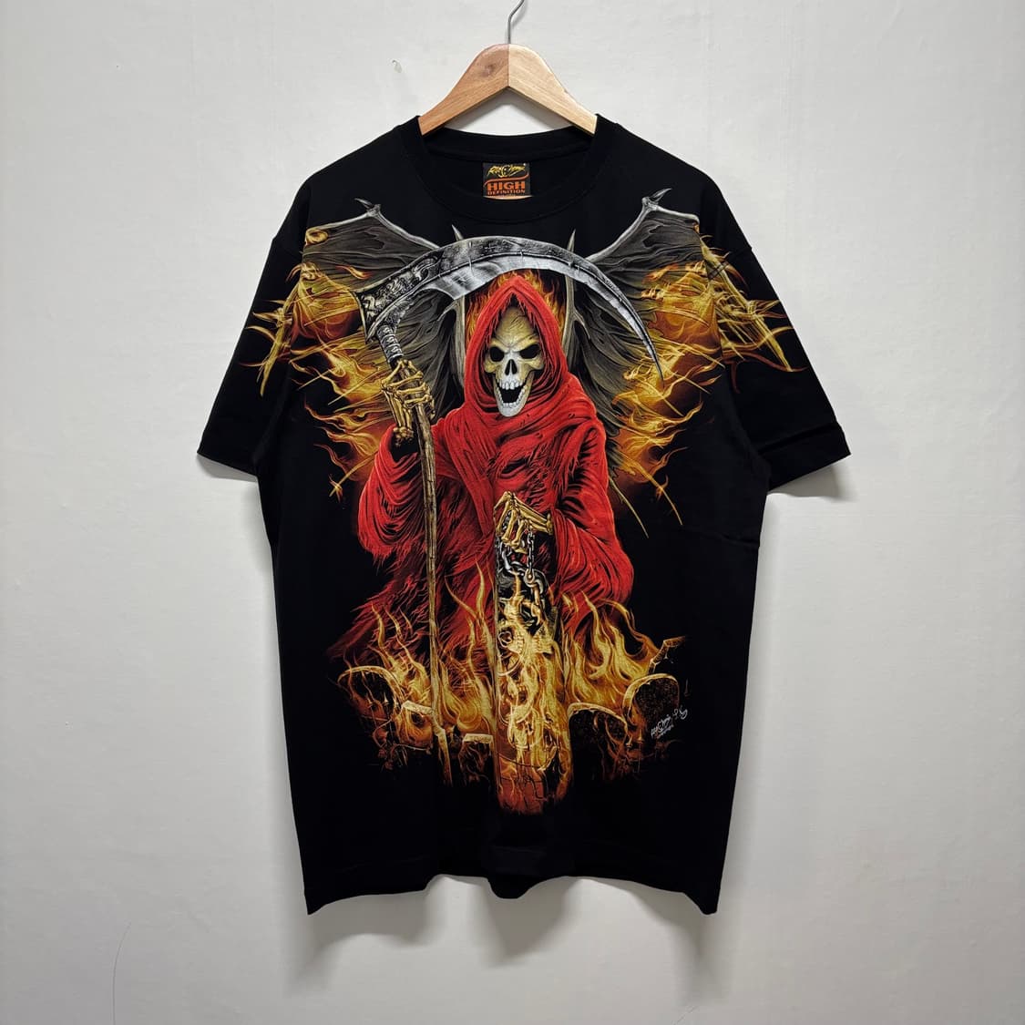 블랙 해골 프린팅 반팔 상품이미지1