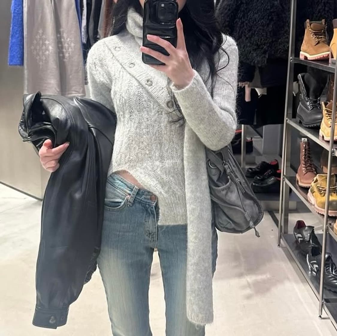 앤더슨벨 Greta Scarf Neck Button Opening Kni 상품이미지2