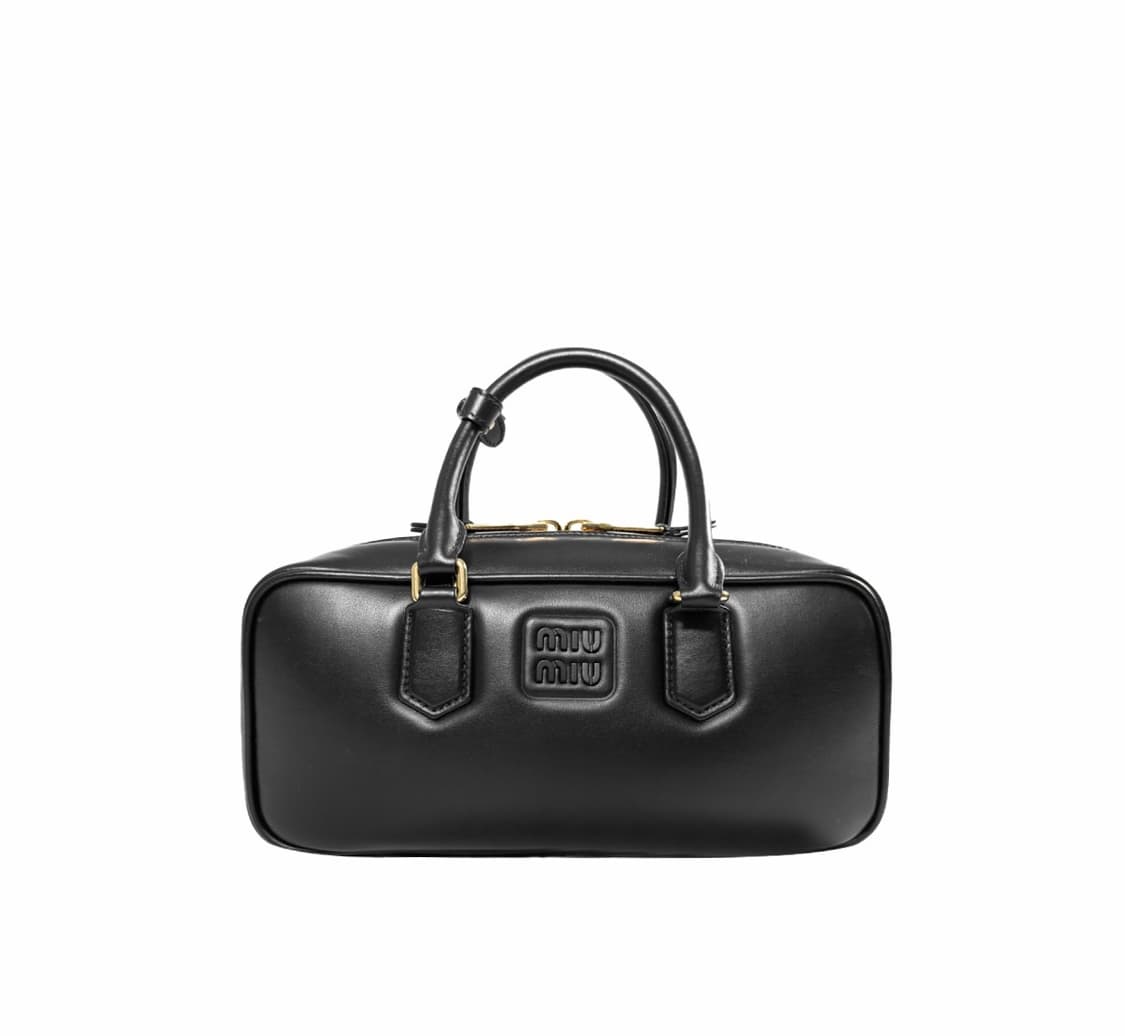 [MINI] 미우미우 여성 아르카디 레더 미니백 토트백 블랙 상품이미지1