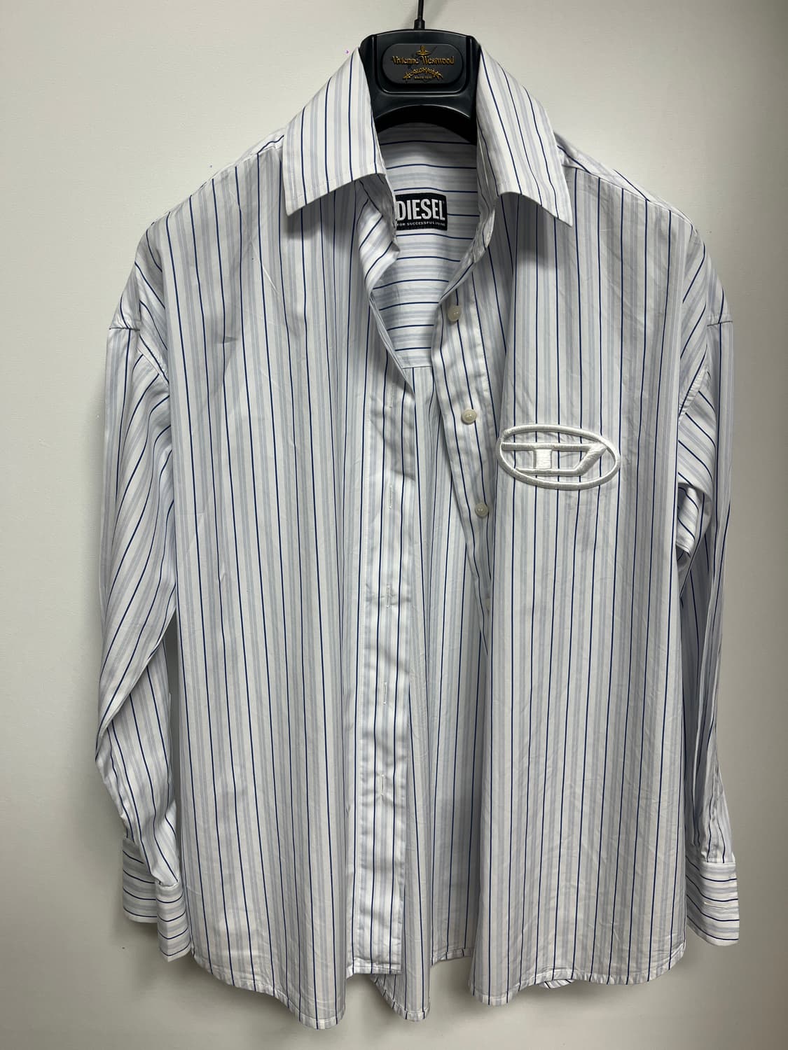 Diesel double stripe logo poplin shirt 상품이미지1
