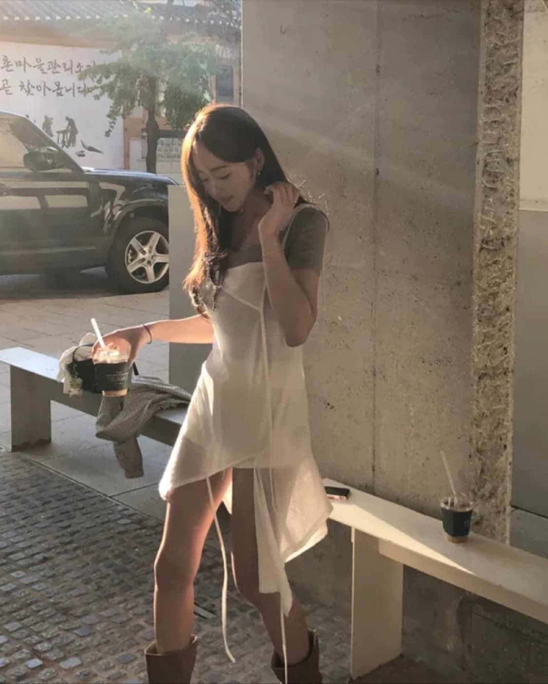 레이어드 스트랩 나시 원피스 새상품 상품이미지4