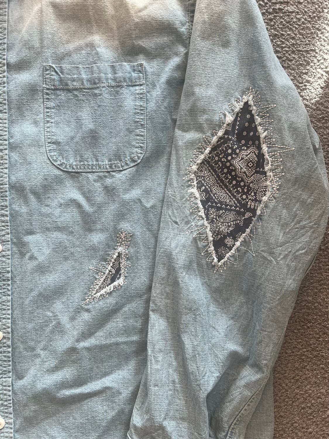 피어스 반다나 데님 셔츠 상품이미지2