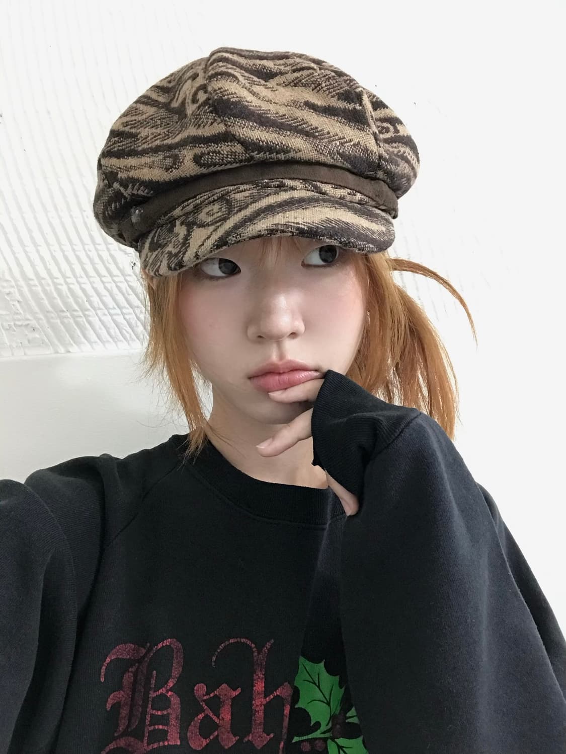 빈티지 브라운 히피 그런지 오리엔탈 빵모자 상품이미지1