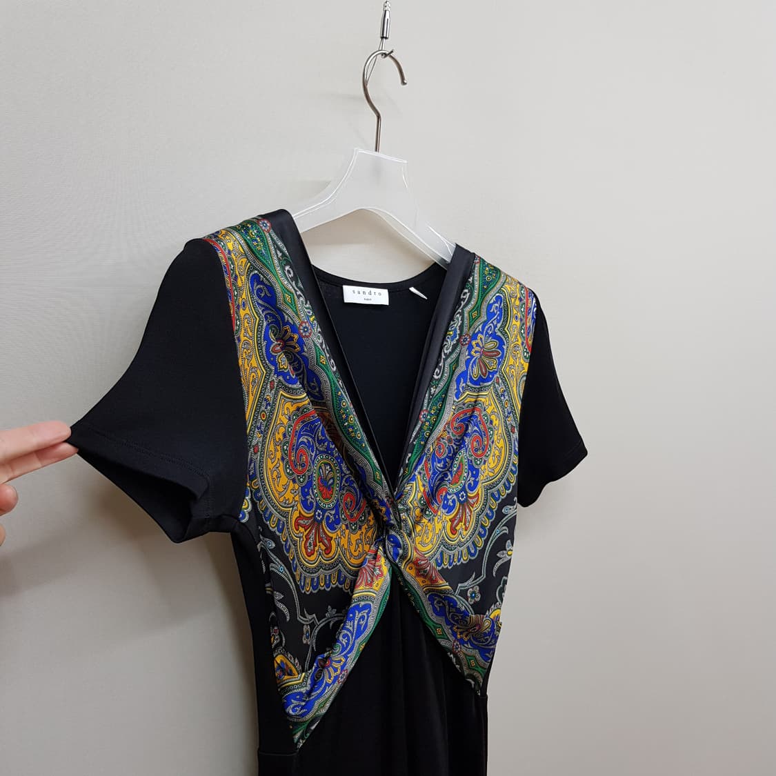 산드로 Sandro  페이즐리 배색 롱 원피스 34사이즈 상품이미지4