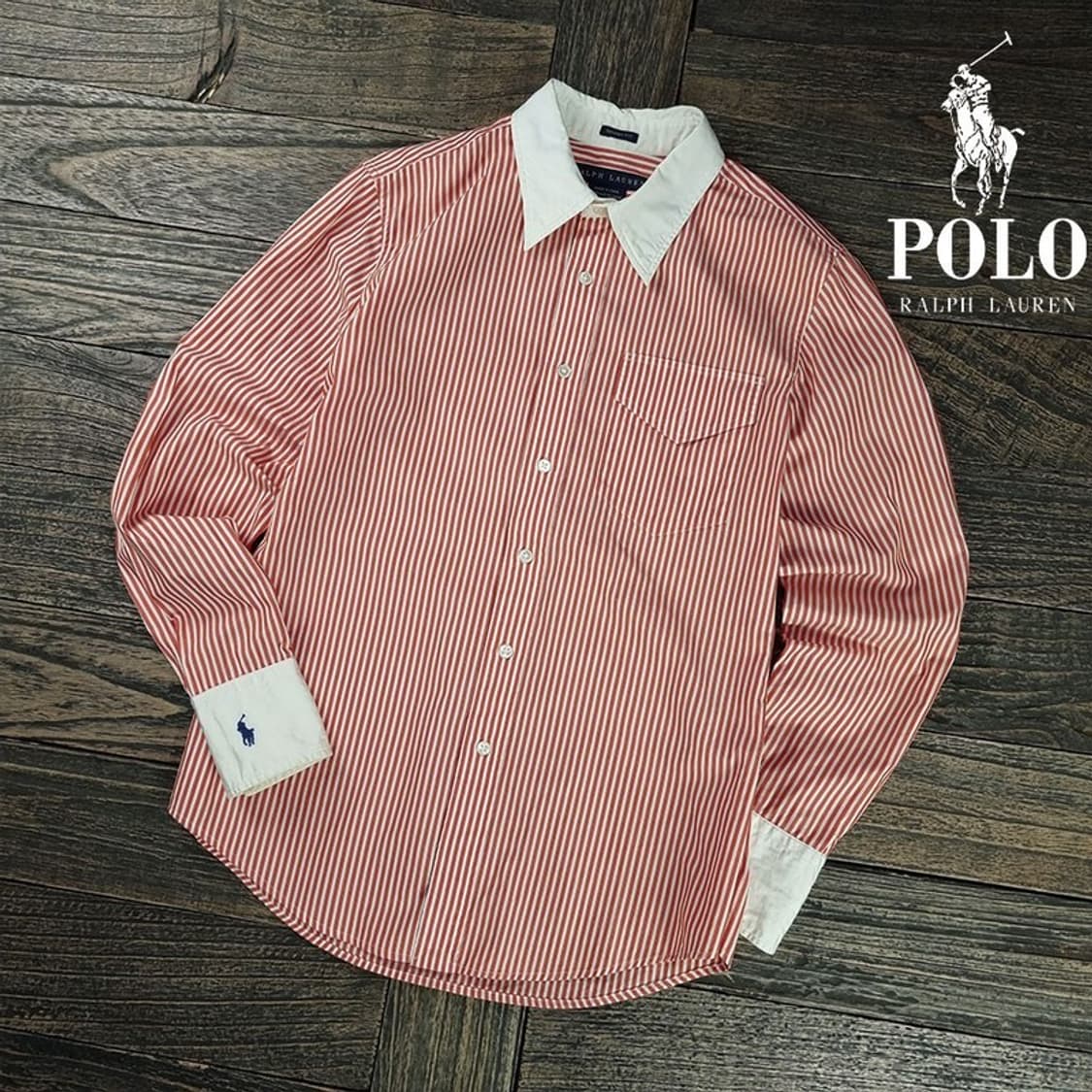 [폴로 랄프로렌] 커프스 로고 자수 스트라이프 셔츠 M19203 상품이미지1