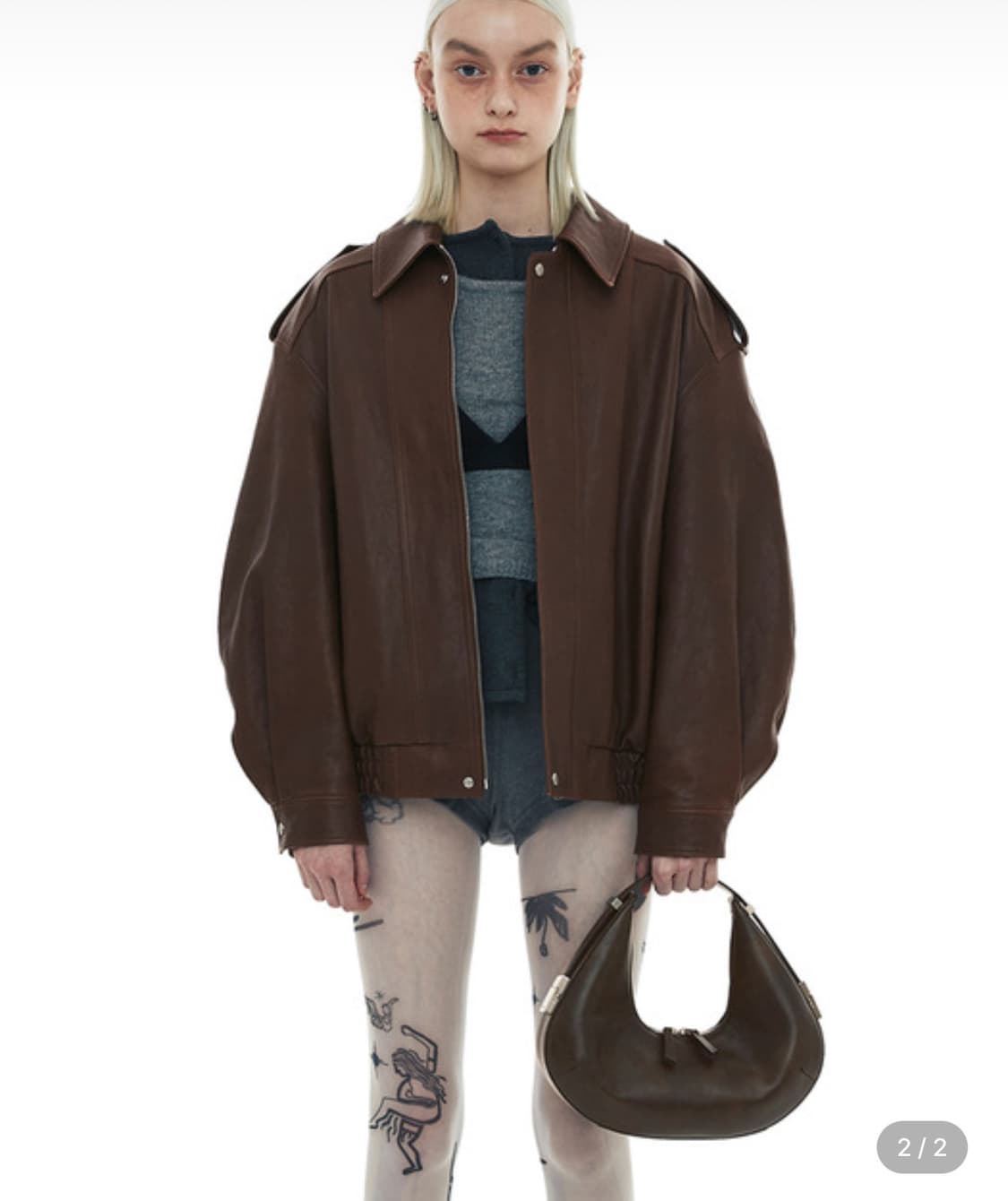 오소이 토니 호보백 스테인 브라운 상품이미지2