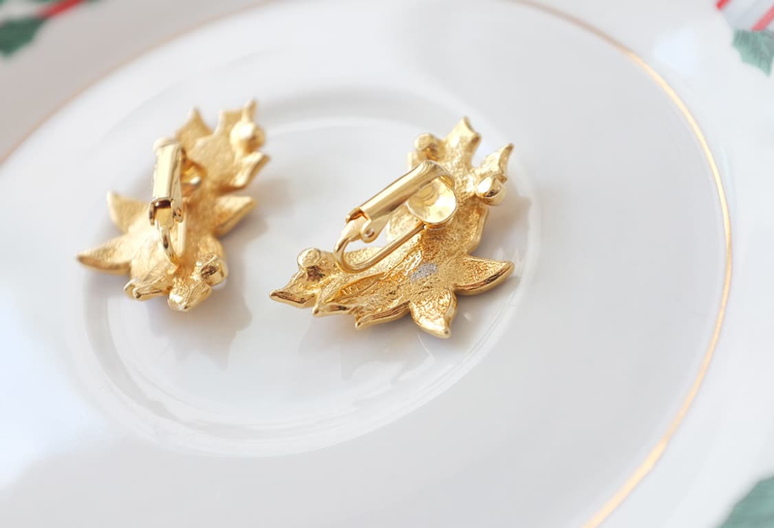 1990s 포인세티아 크리스마스 빈티지귀걸이 빈티지귀찌  상품이미지8