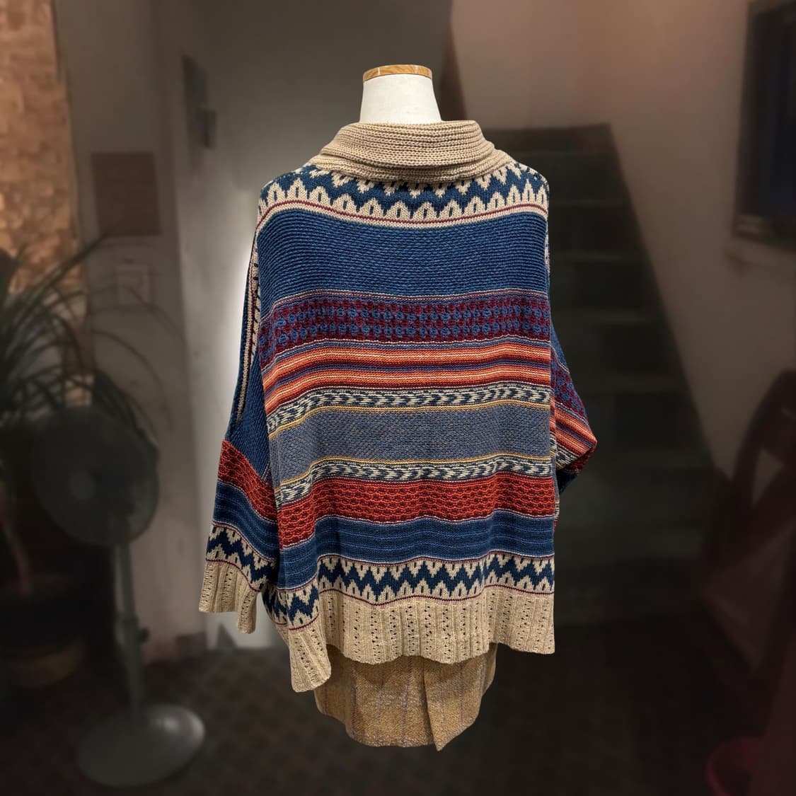 일본 빈티지 에스닉 히피 가오리핏 니트 가디건 상품이미지5