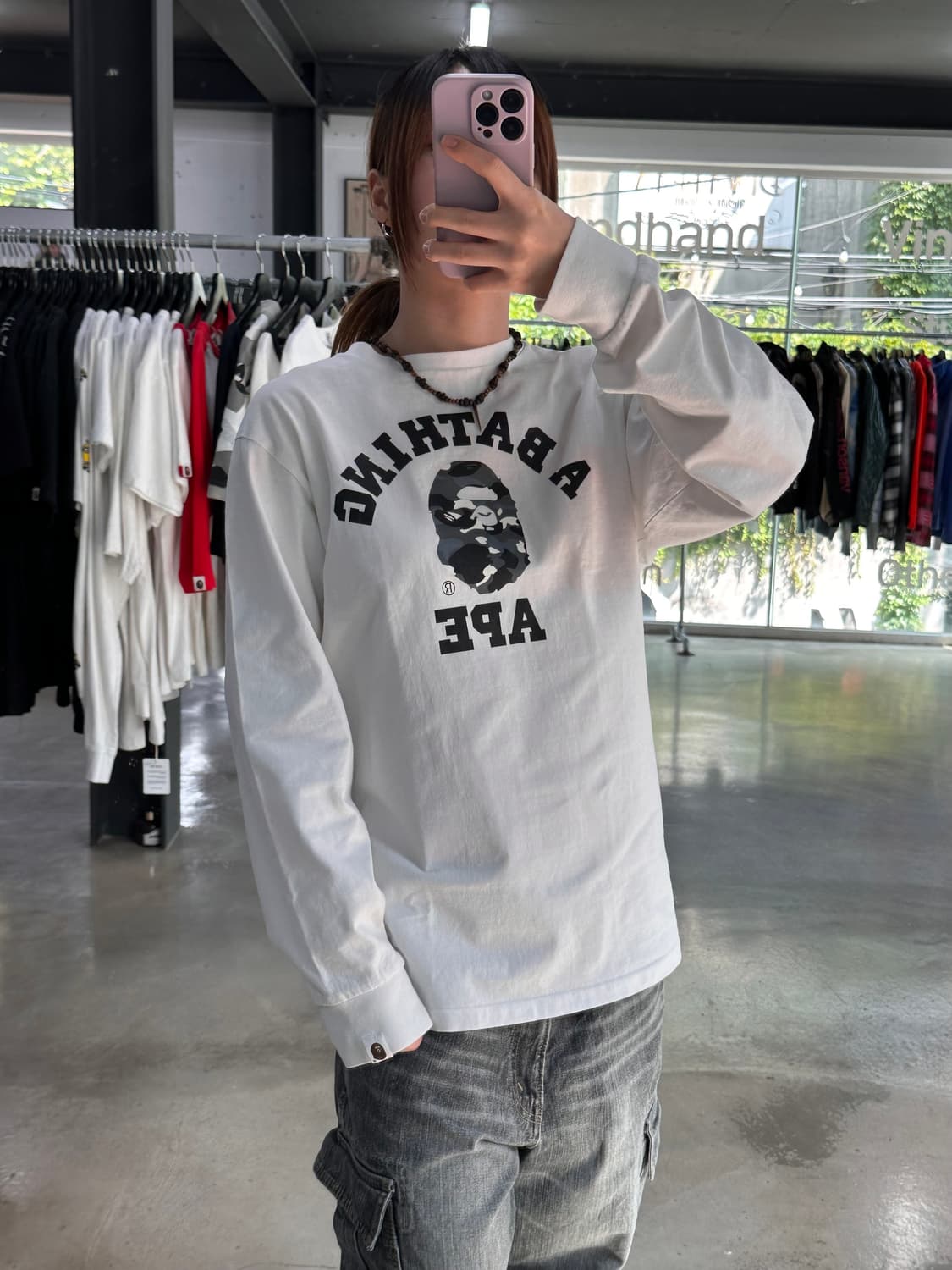 베이프 카모 컬리지 롱슬리브 긴팔티셔츠 상품이미지3