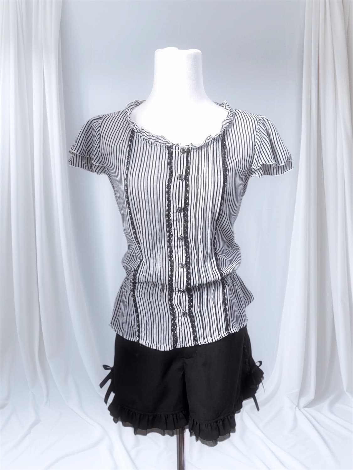 ruffle sleeve striped top 상품이미지3
