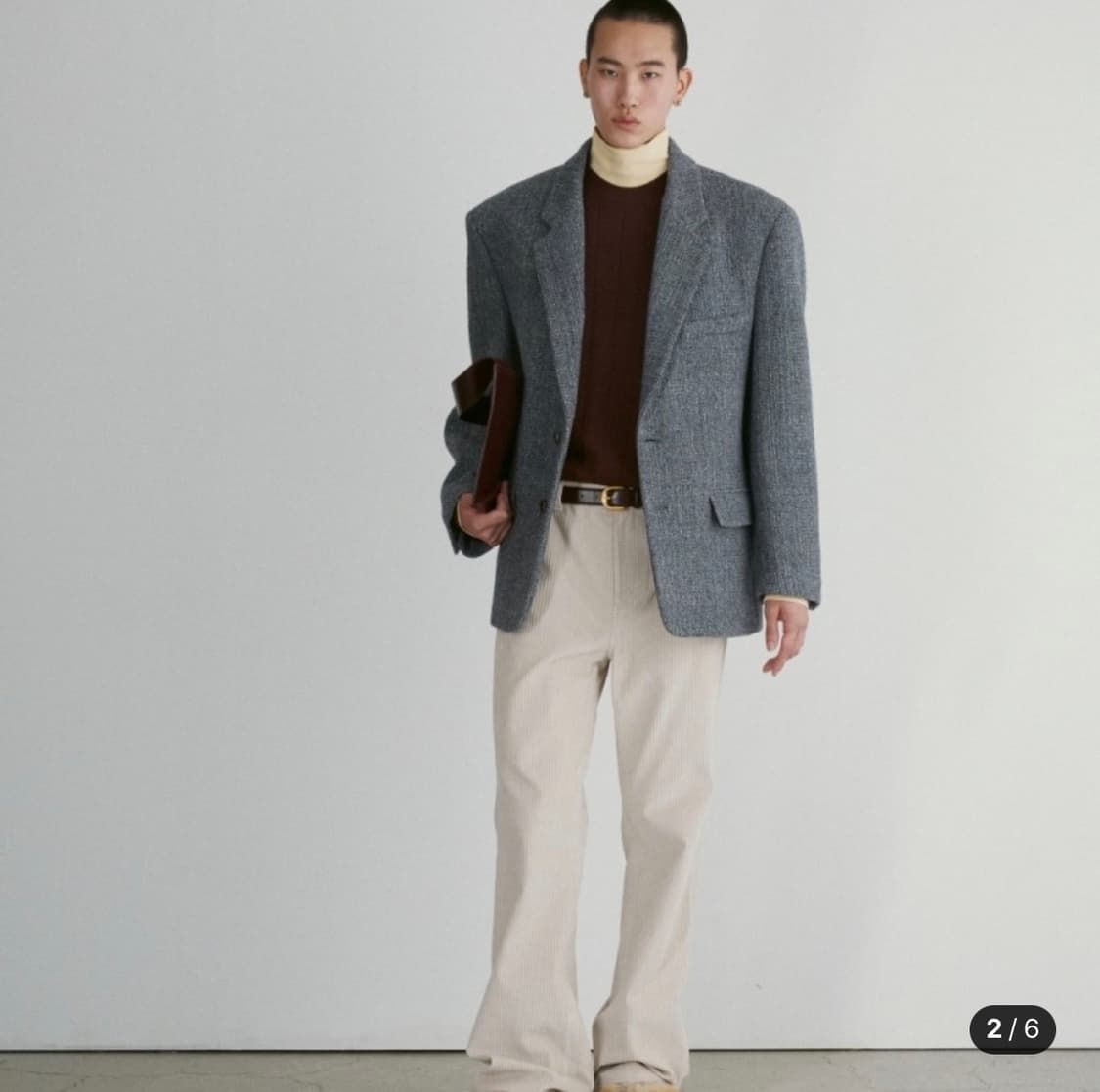 [L] 렉토 서스테이너블 울 블렌드 오버사이즈 자켓 다크 그레이 상품이미지2