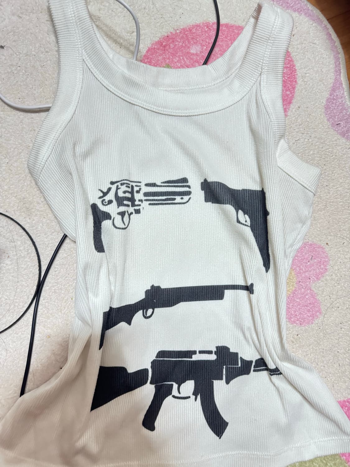 빈티지 펑크 gun top 상품이미지1