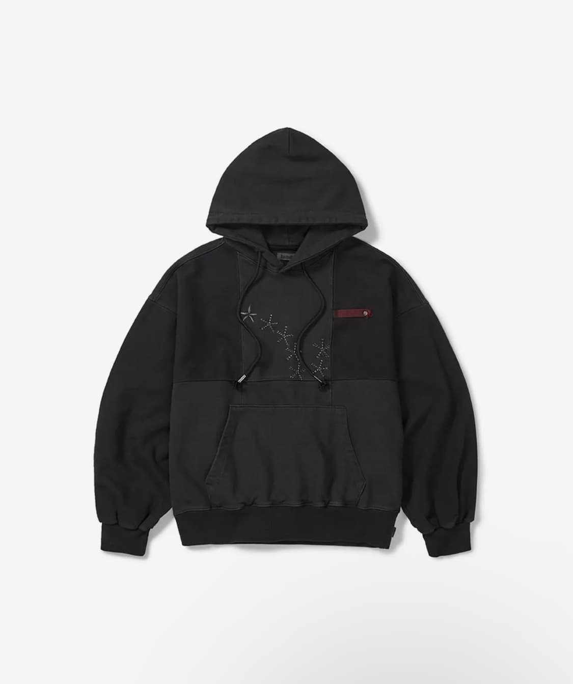 카락터 Grid hoodie / Washed black 후드티 상품이미지1