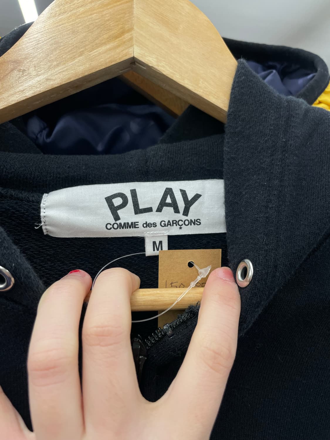 꼼데가르송 더블하트 블랙 후드집업 상품이미지7