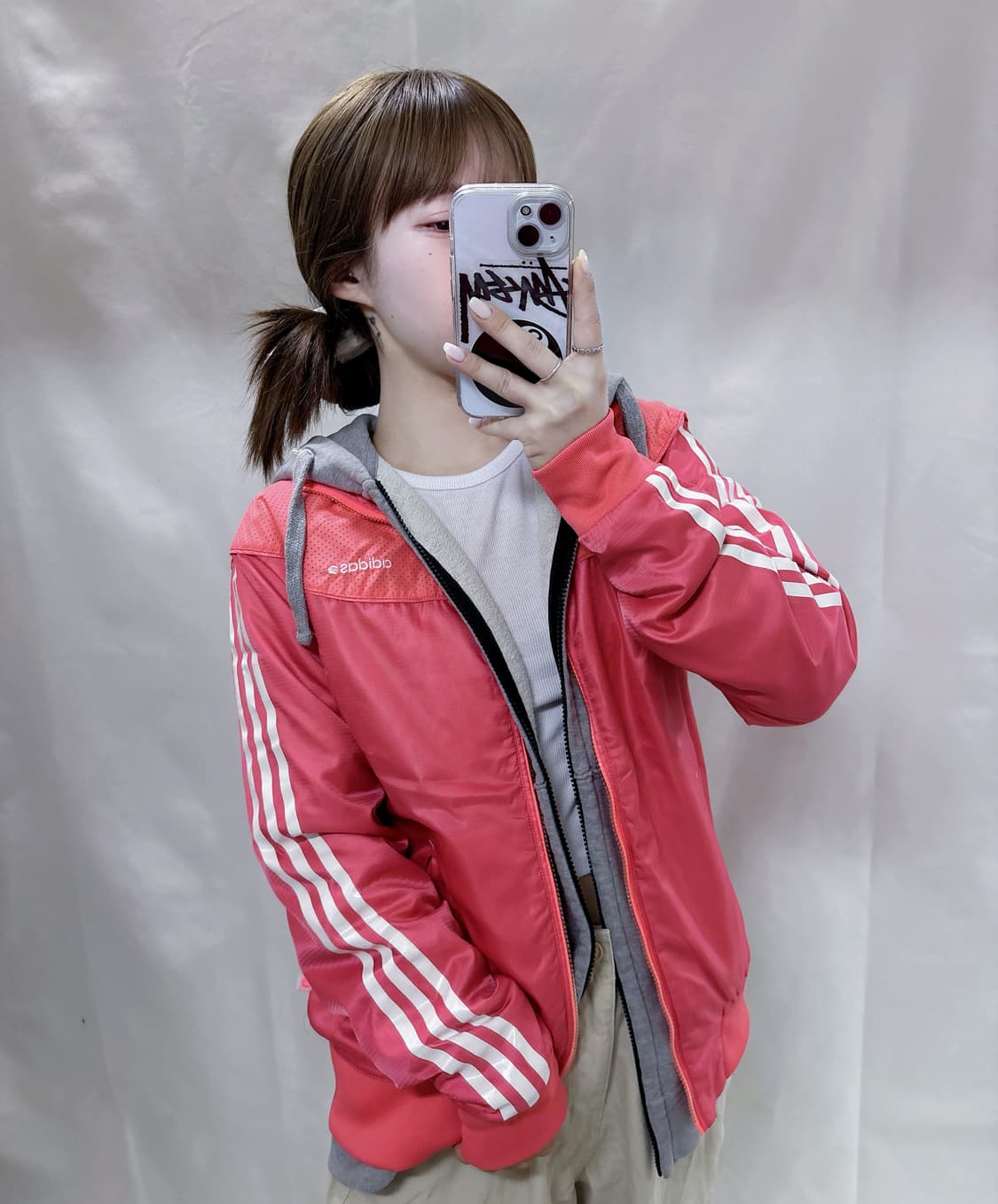 아디다스 베이핑크 삼선 바람막이  상품이미지1