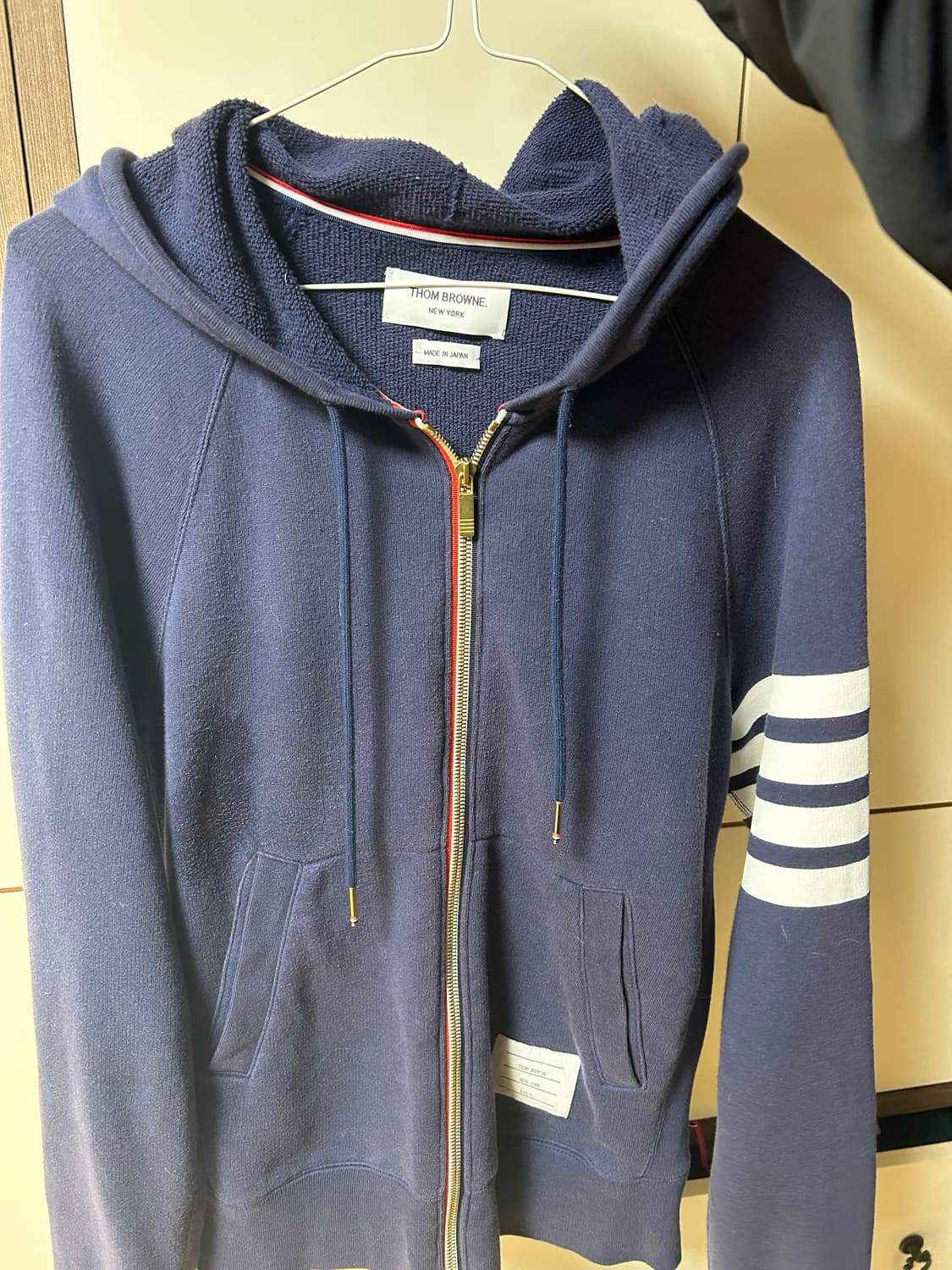 톰브라운 엔지니어드 사선 네이비 후드집업 상품이미지4