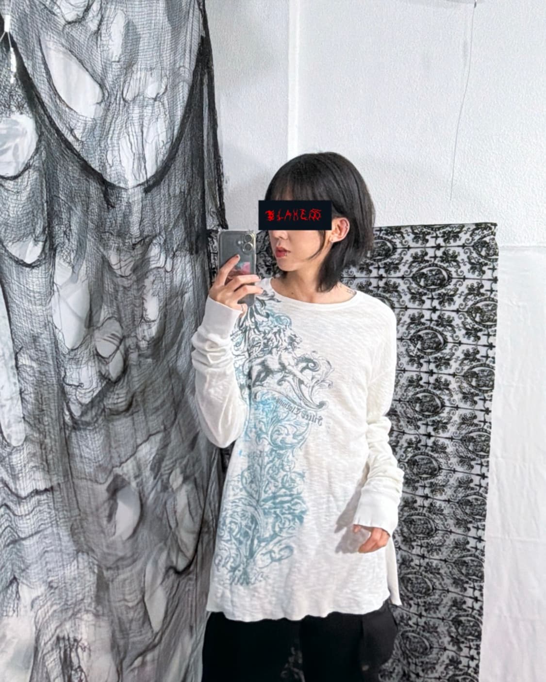 Y2K Gothic Grunge long sleeve(unisex) 상품이미지5